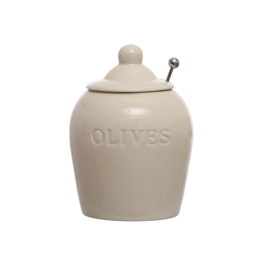 Debossed Olive Jar