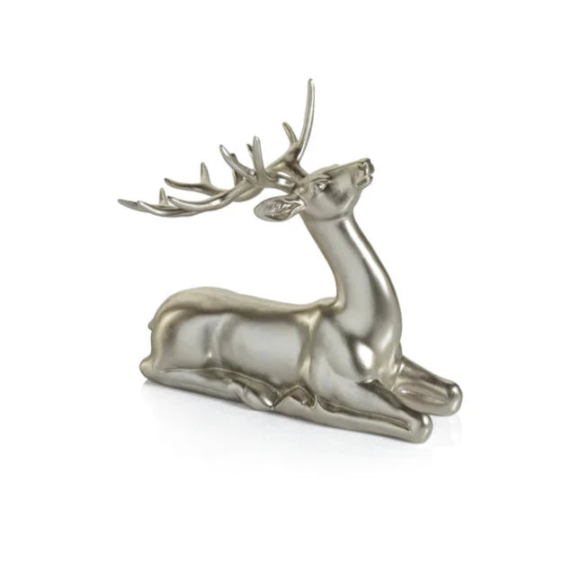 Large Silver Holiday Deer