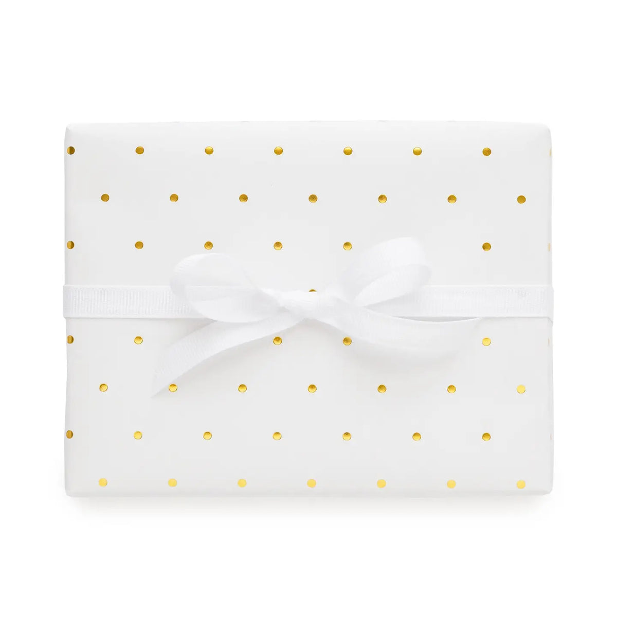 Gold Swiss Dot Gift Wrap - Single Sheets