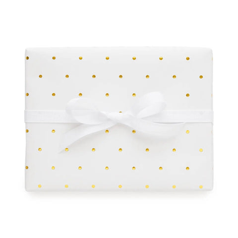 Gold Swiss Dot Gift Wrap - Single Sheets