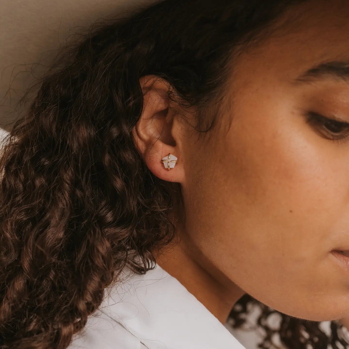 Druzy Prong Stud Earrings