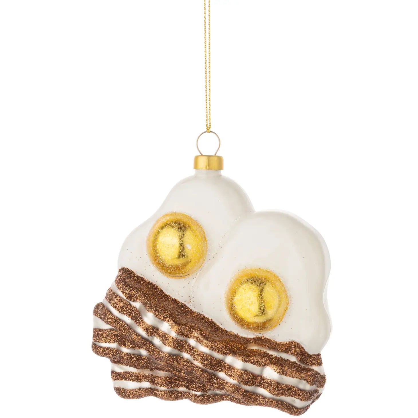 Glass Bacon and Eggs Ornament