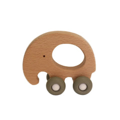 Elephant Wooden Teething Push Toy