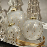Frosted Gold Etched Glass Ornament