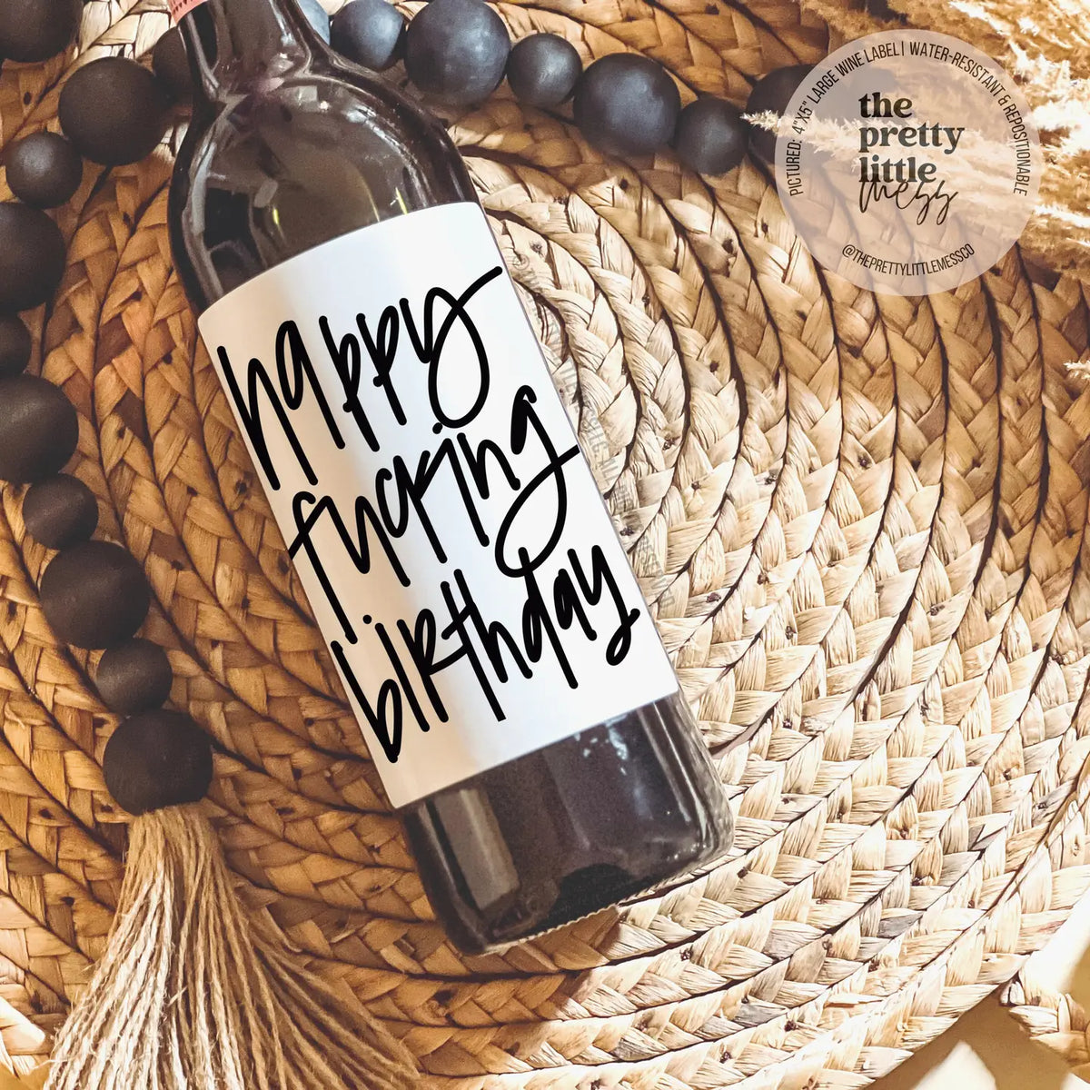 Happy F* Birthday Wine Label
