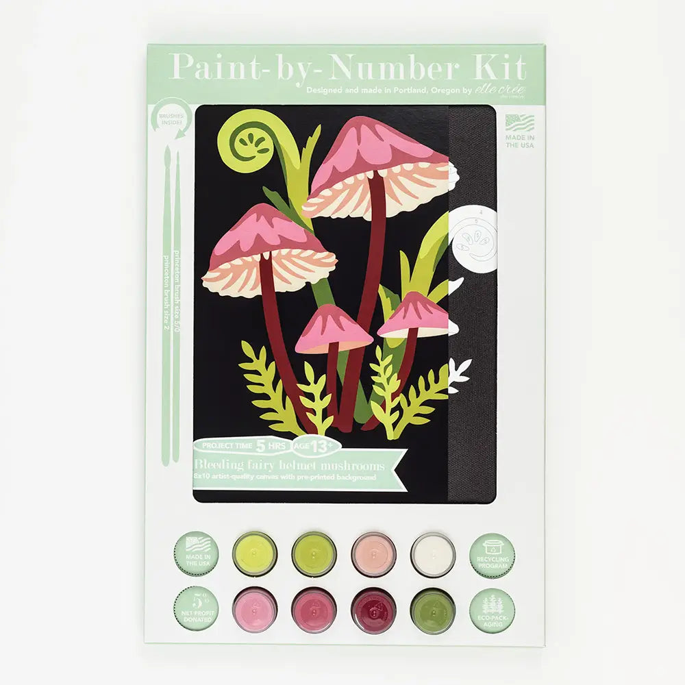 Bleeding Fairy Helmet Mushrooms Paint-By-Number Kit