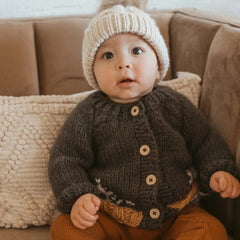 Forest Loden Cardigan Baby Sweater