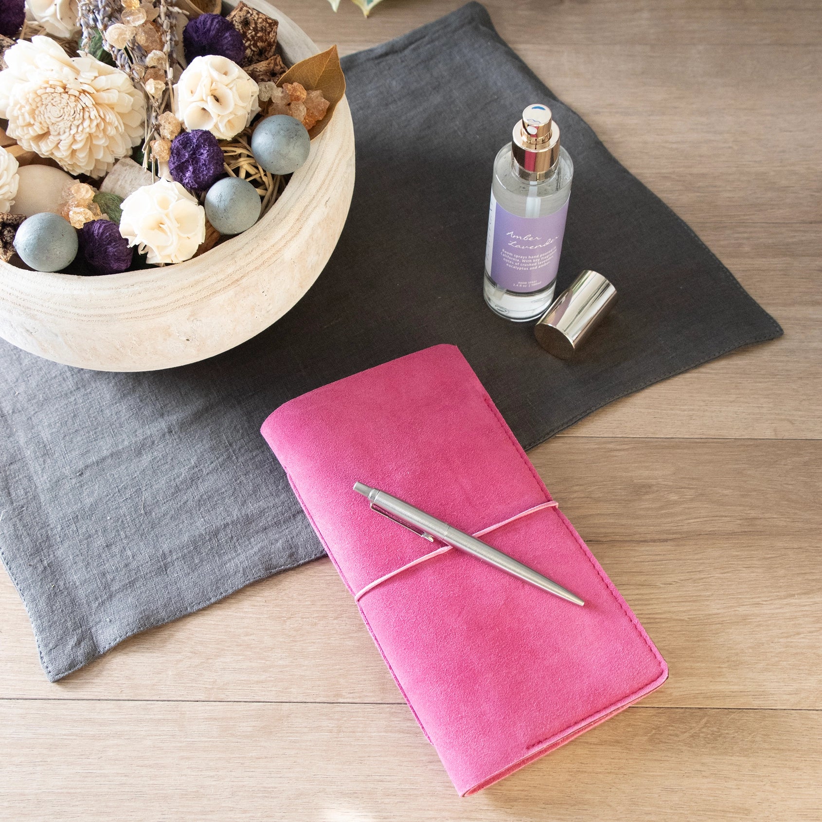 Slender Suede Leather Bound Journal