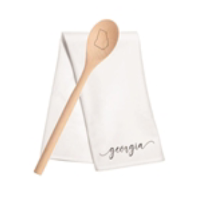 Georgia Tea Towel and Wooden Spoon Set
