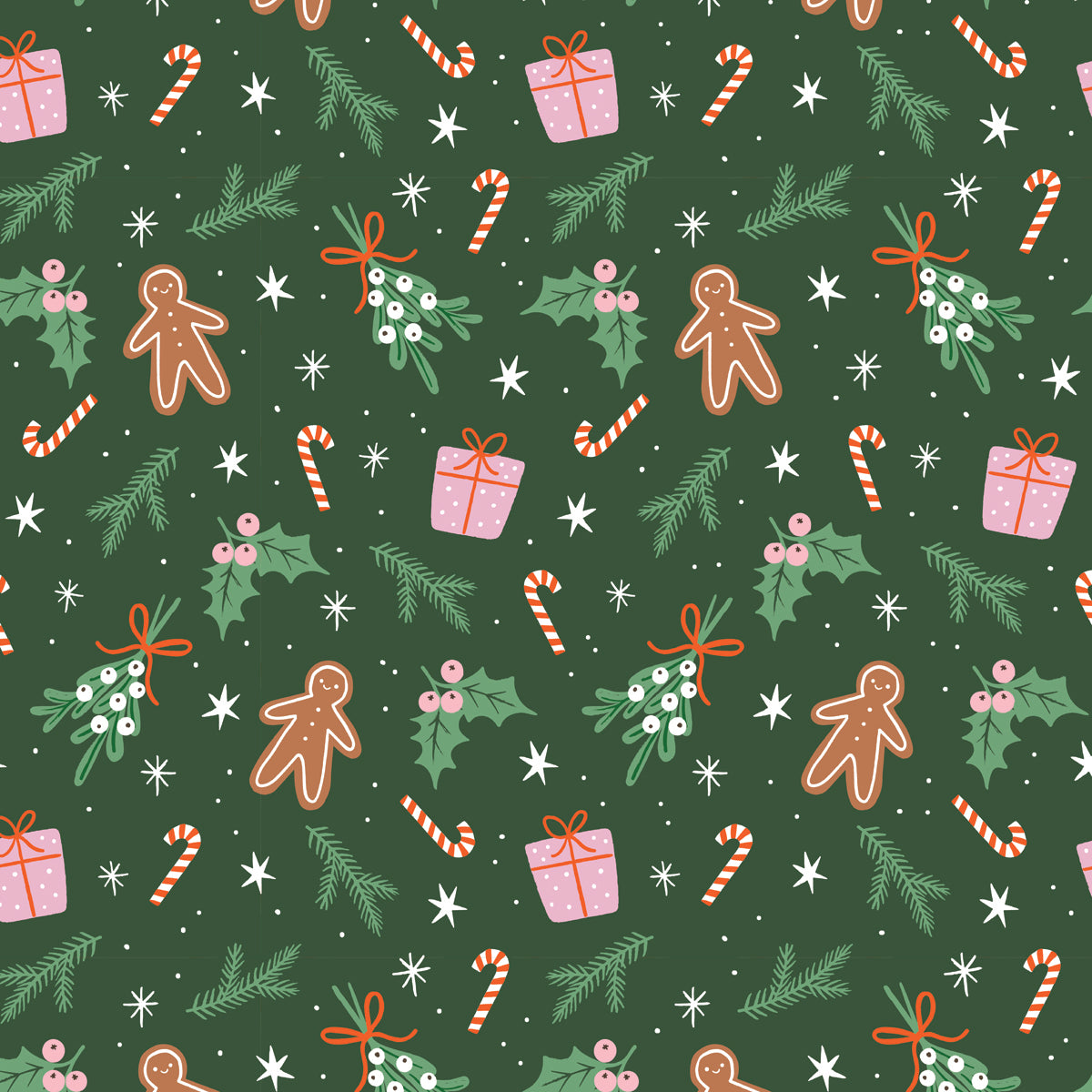 Gingerbread Confetti Gift Wrap Sheet