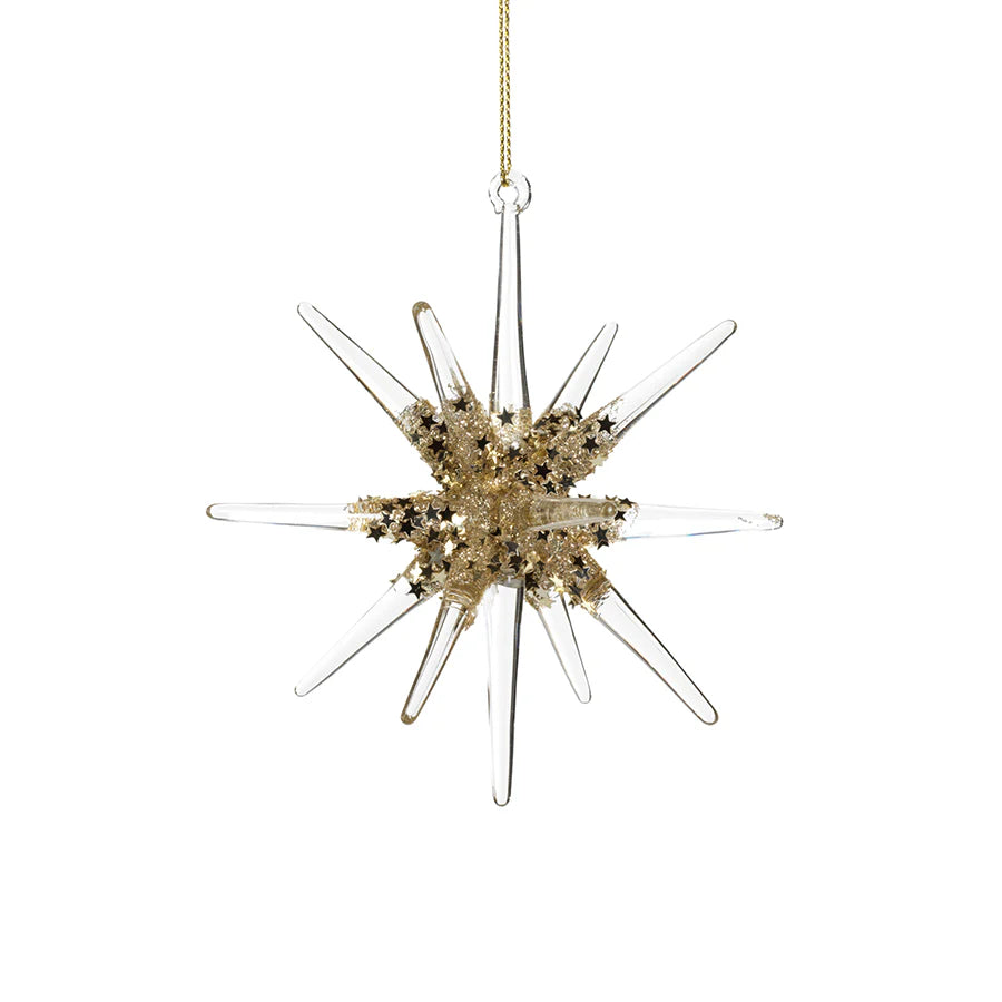 Gold Glass Snowflake Ornament
