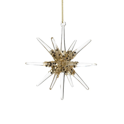 Gold Glass Snowflake Ornament: