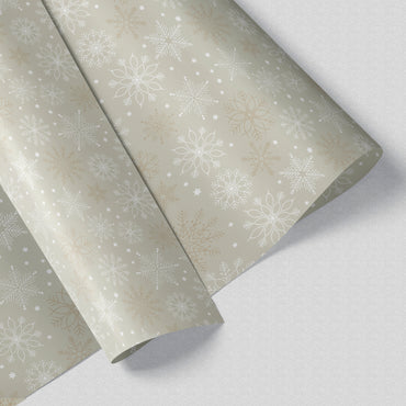 Golden Snowflakes Gift Wrap Sheet