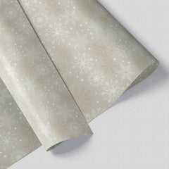 Golden Snowflakes Gift Wrap Sheet