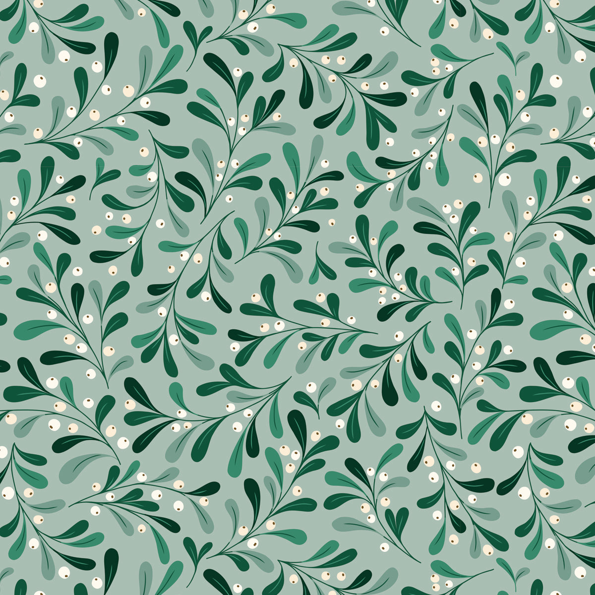Green Mistletoe Gift Wrap Sheet