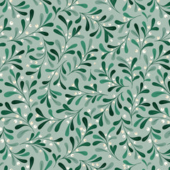 Green Mistletoe Gift Wrap Sheet