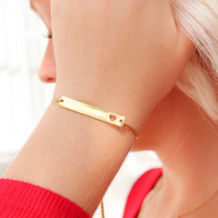 Heart Cutout Bar Bracelet