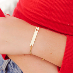 Heart Cutout Bar Bracelet