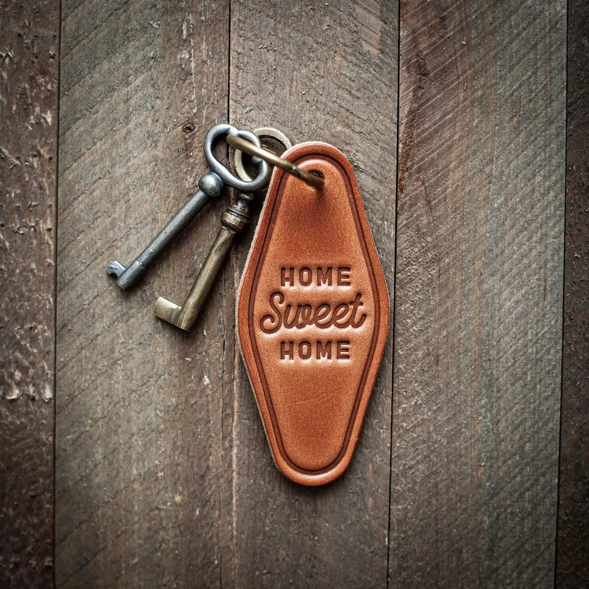 Home Sweet Home Leather Keychain