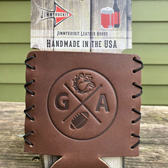 UGA Football Leather Koozie