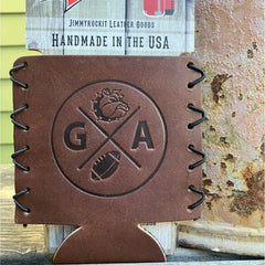 UGA Football Leather Koozie