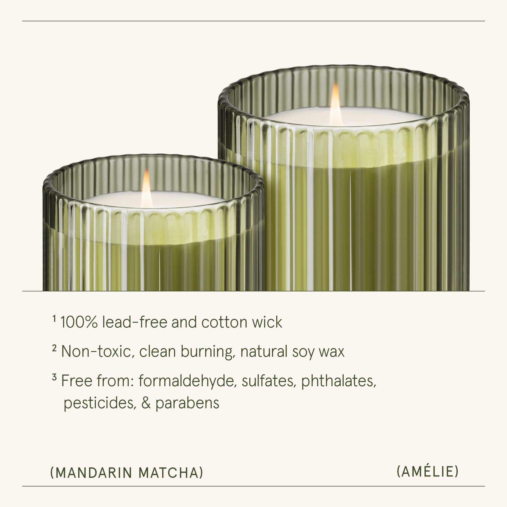 Amélie Glass Jar Candle - Mandarin Matcha