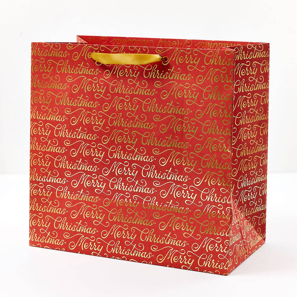 Merry Christmas Script Gift Bag