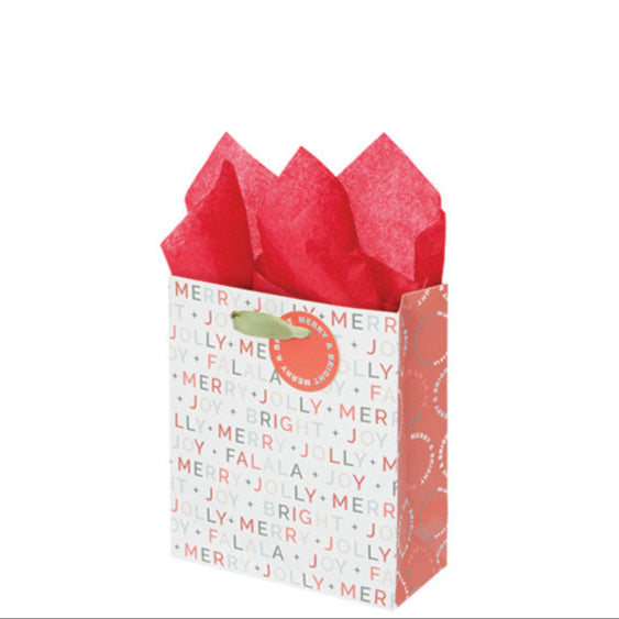 Merry Message Small Holiday Gift Bag