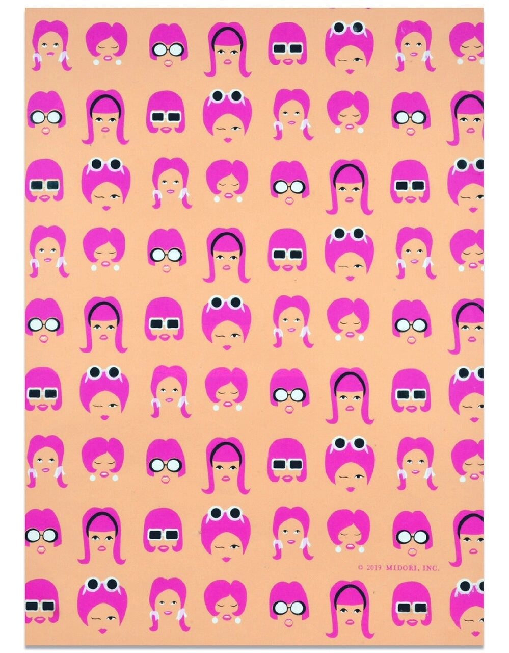 Mod Faces Wrapping Paper Sheet