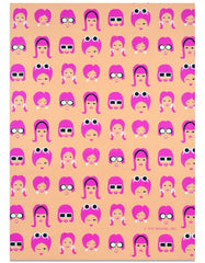 Mod Faces Wrapping Paper Sheet