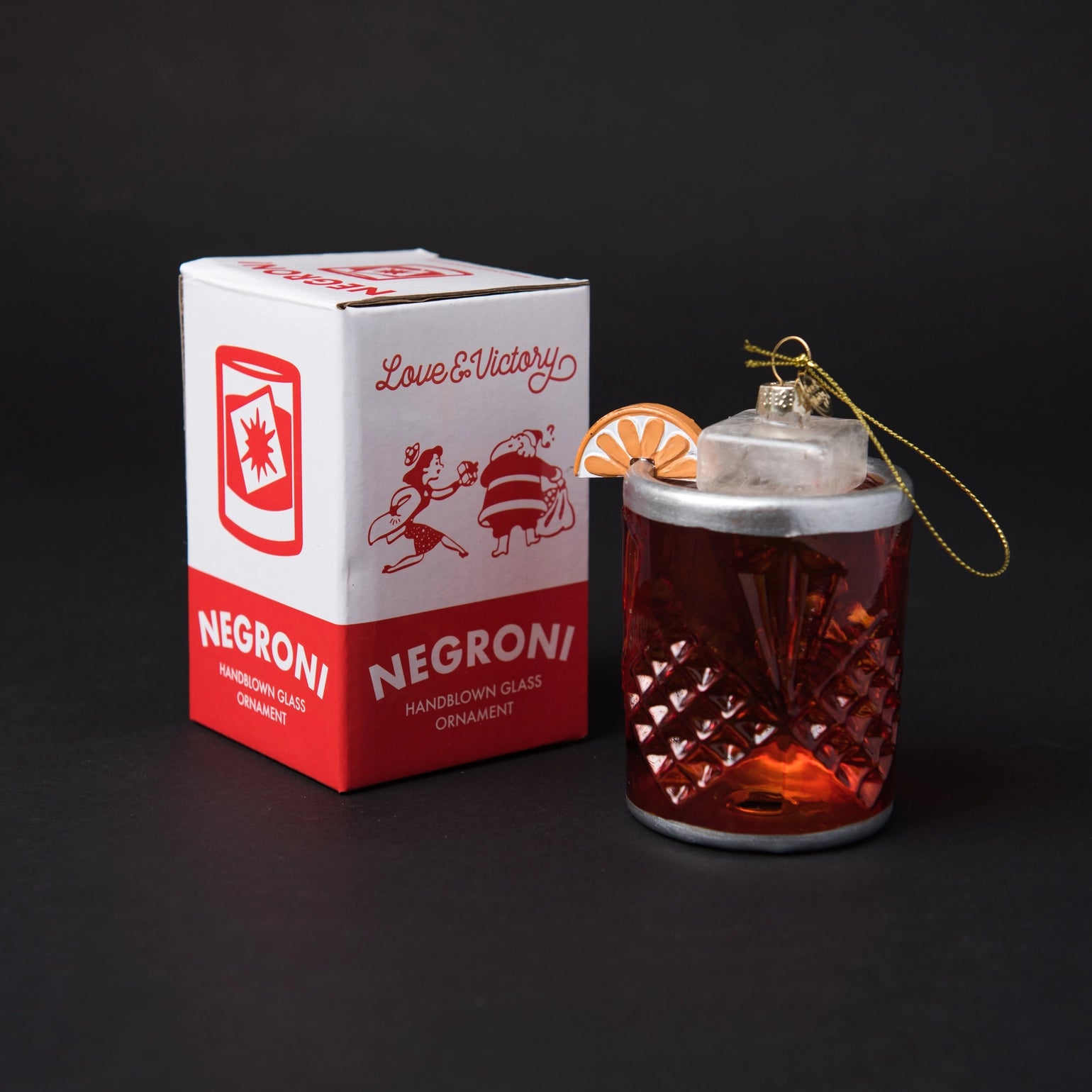 Negroni Cocktail Christmas Ornament