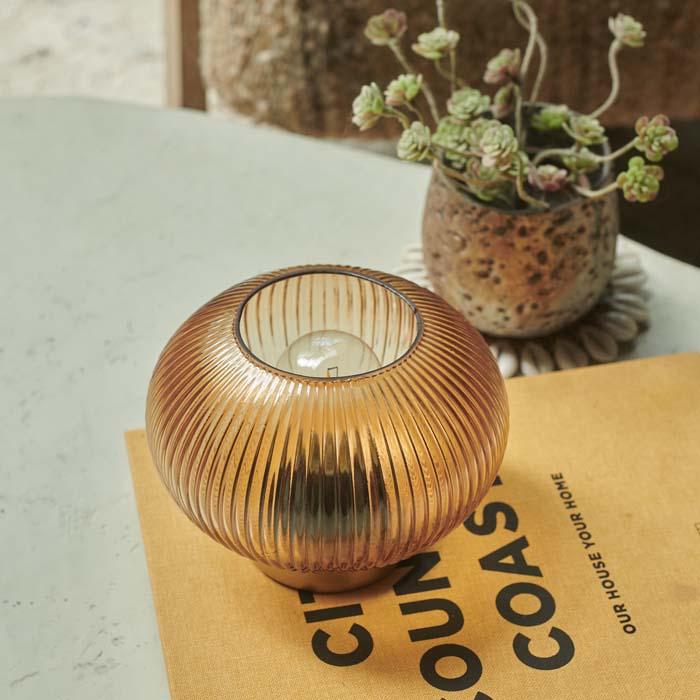 Norrie Amber Glass Cordless LED Lamp