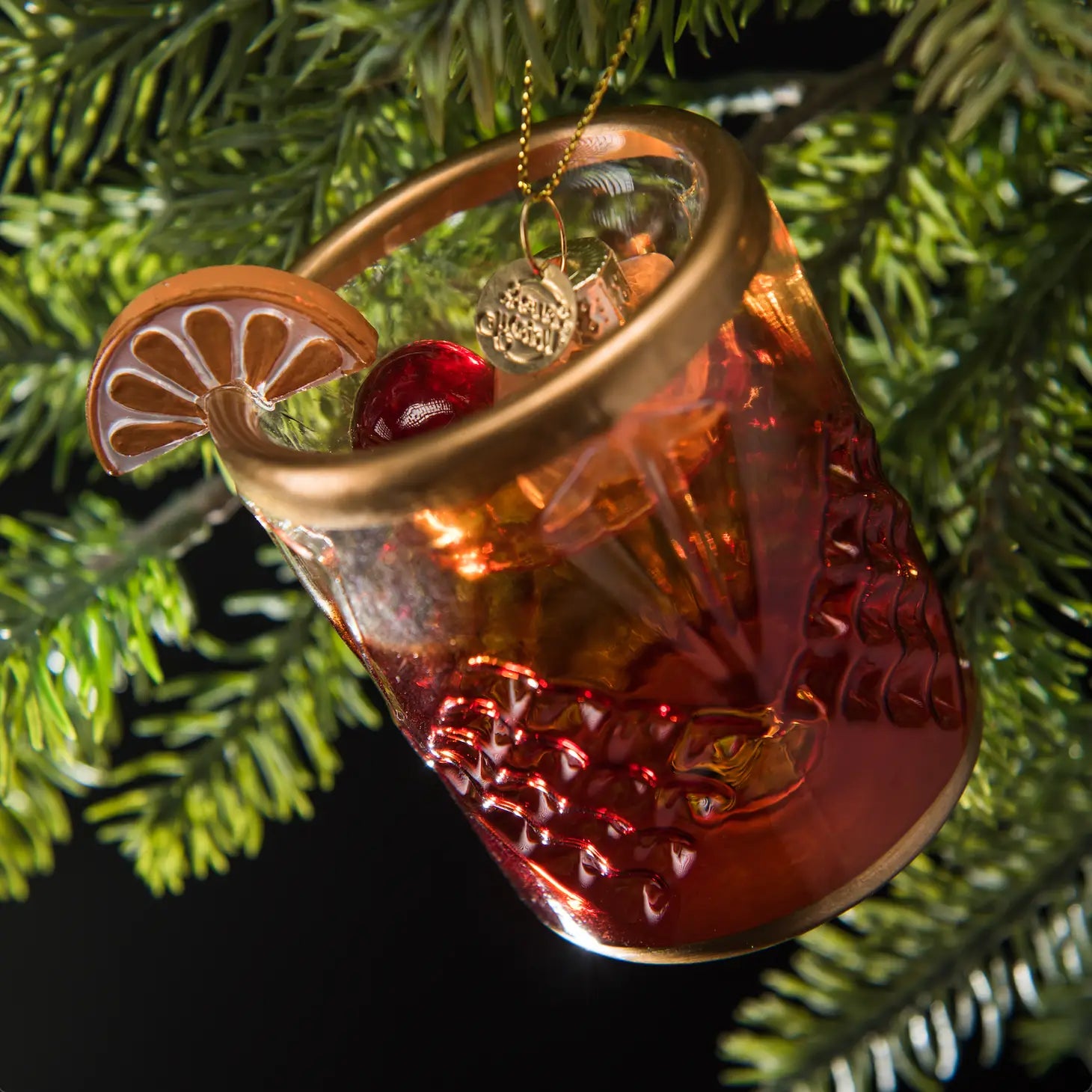 Old Fashioned Cocktail Christmas Ornament