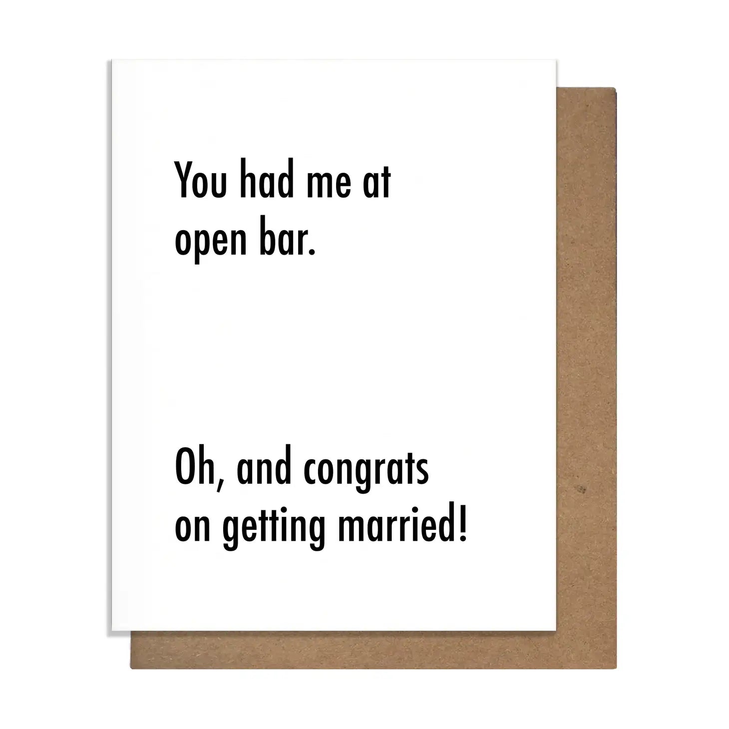 Open Bar - Wedding Card