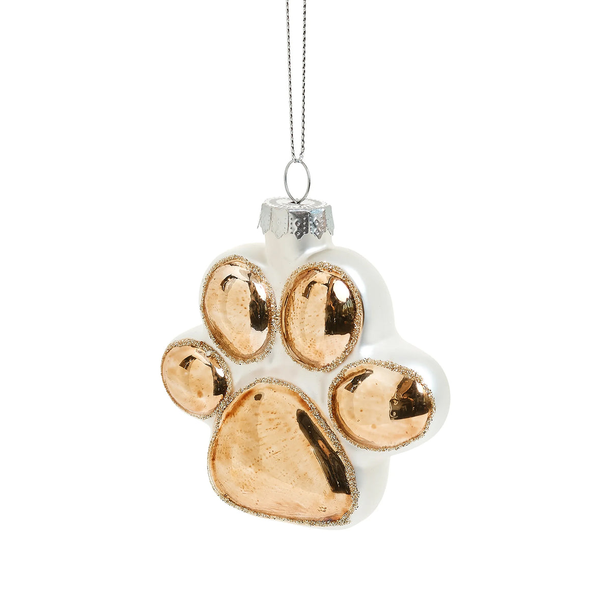 Glass Paw Print Ornament