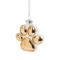 Glass Paw Print Ornament