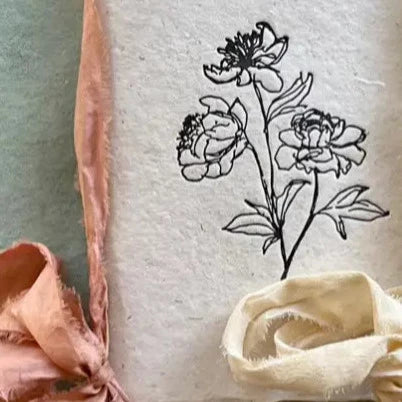 Handmade Paper Notebook - Peony