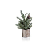 Pine in Silver Bucket Place Card Holder