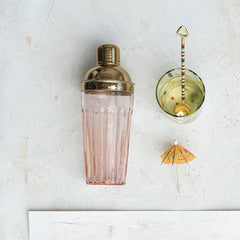 Pink Glass Cocktail Shaker