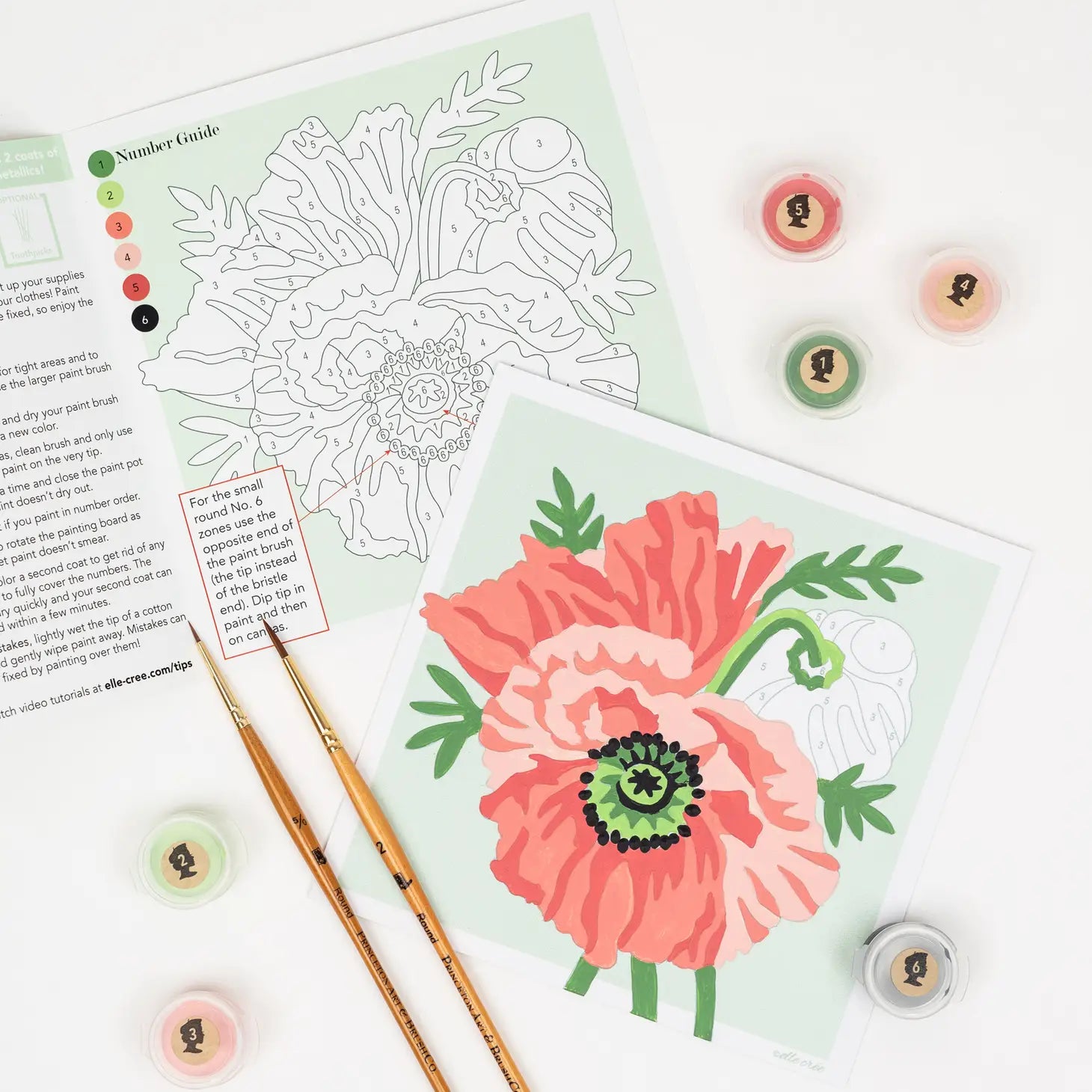 Poppies Mini Paint-By-Number Kit
