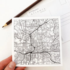 Atlanta City Lines Map - Postcard
