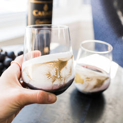 Gold Quartz Stemless Wine Glass Set