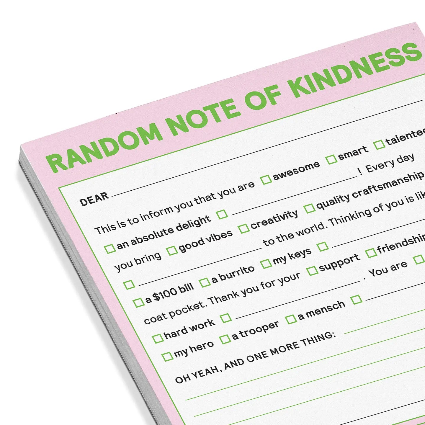 Random Note of Kindness Nifty Note Pad