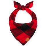 Red and Black Buffalo Check Flannel Dog Bandana