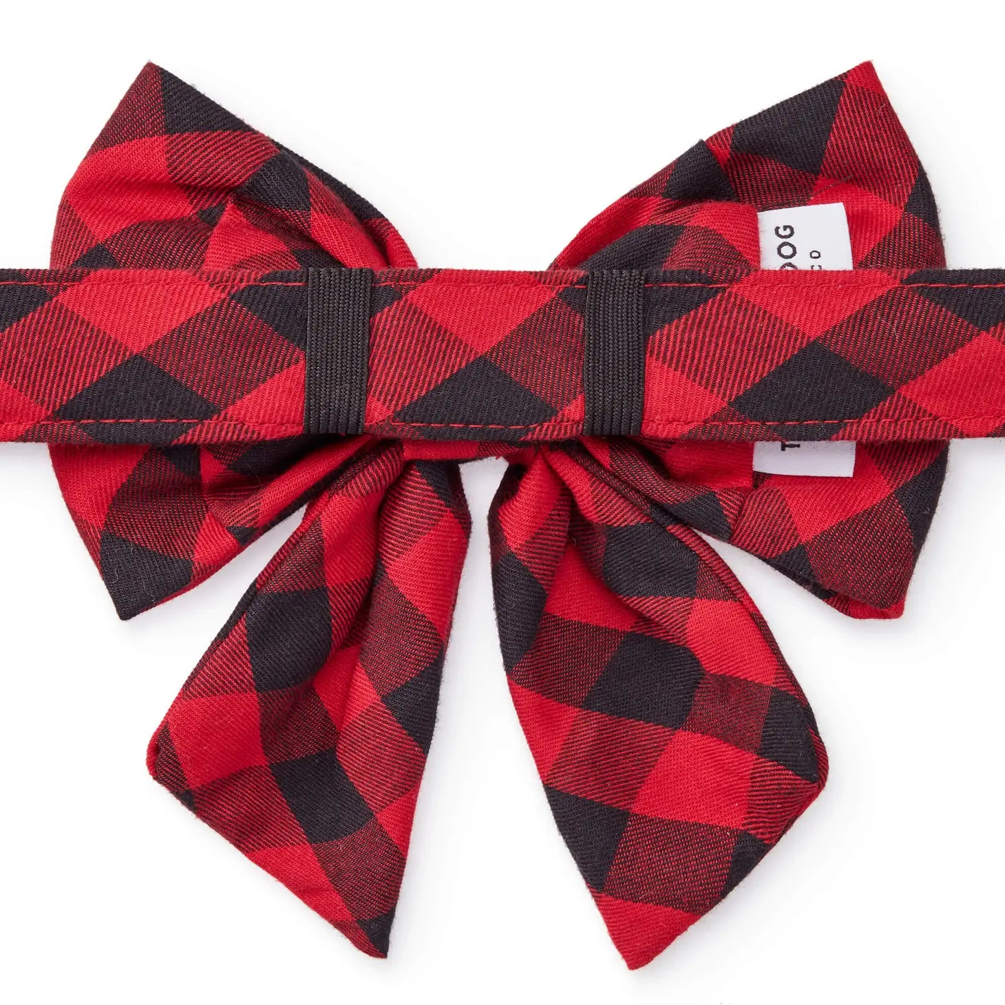 Red and Black Buffalo Check Lady Dog Bow