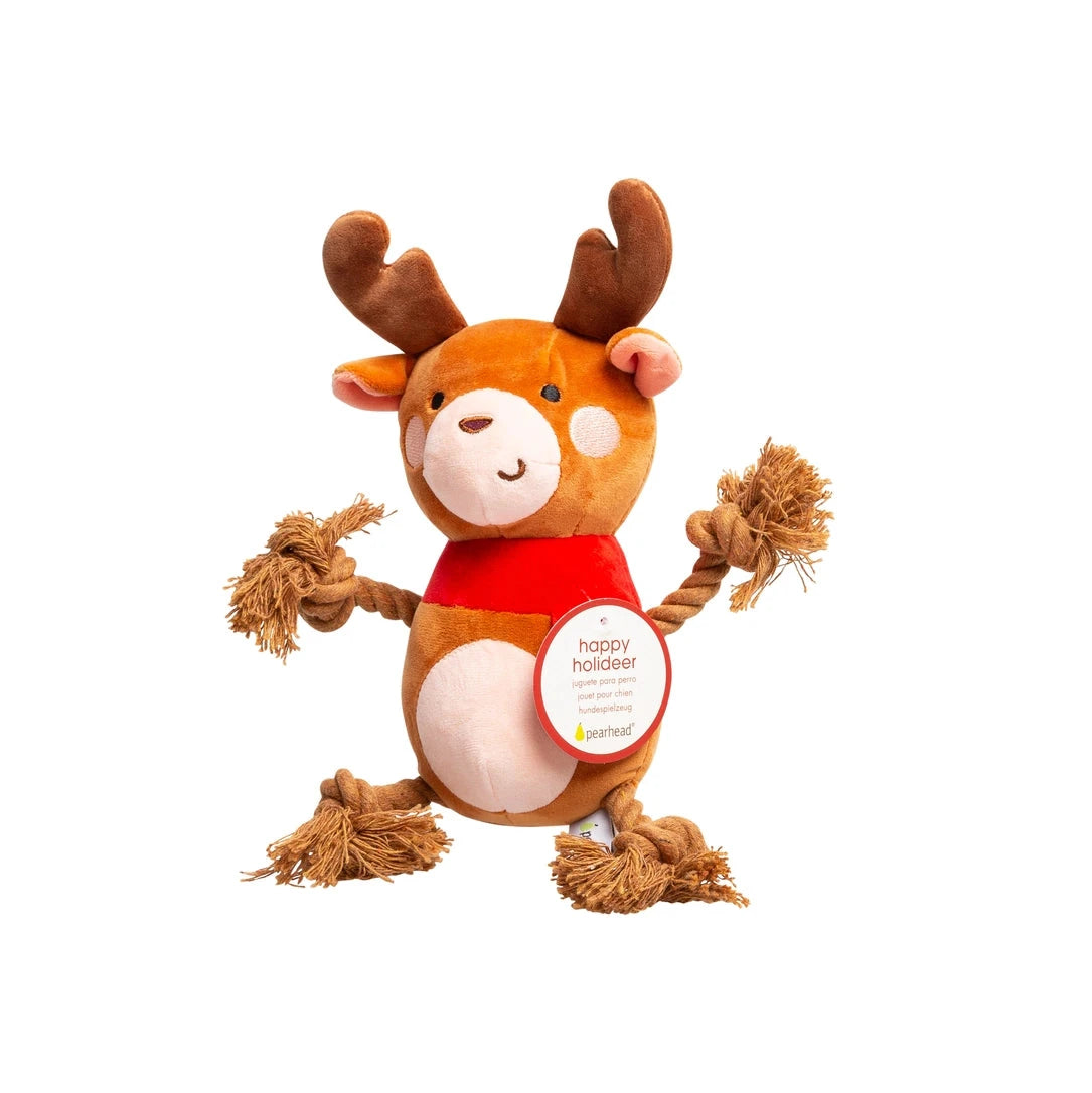 Reindeer Plush Rope Christmas Dog Toy