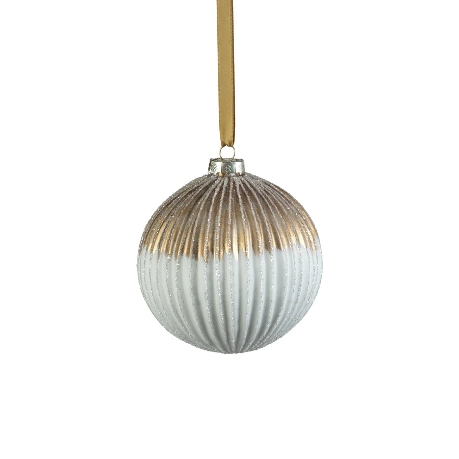 Ribbed Two-Toned Glass Ornaments