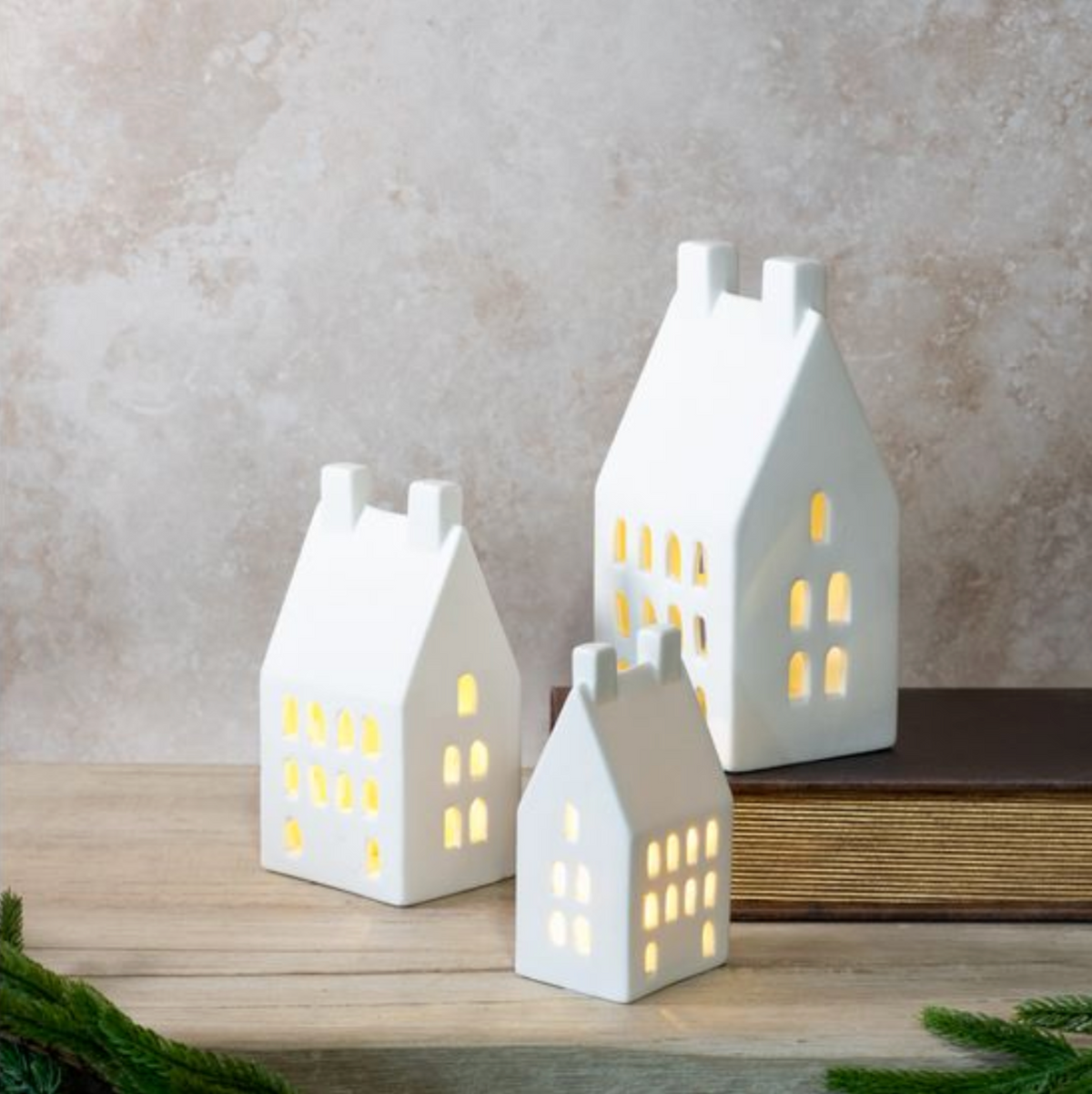 Community LED Ceramic Village Houses