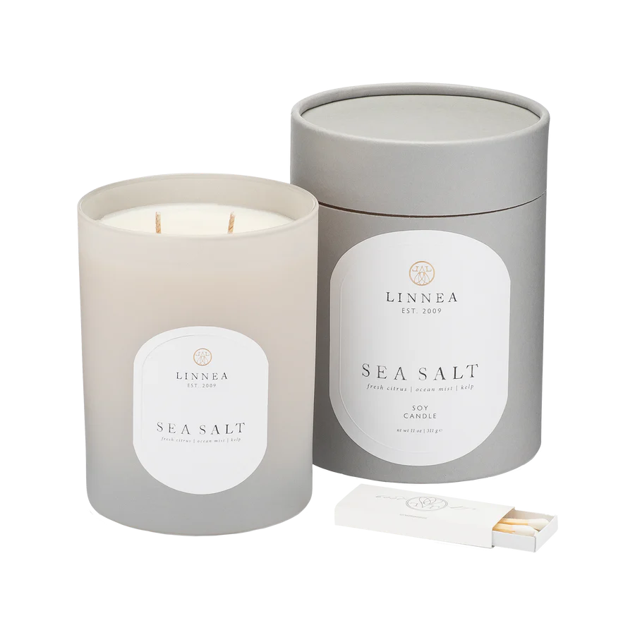 Sea Salt 2-Wick Candle with Plantable Cover