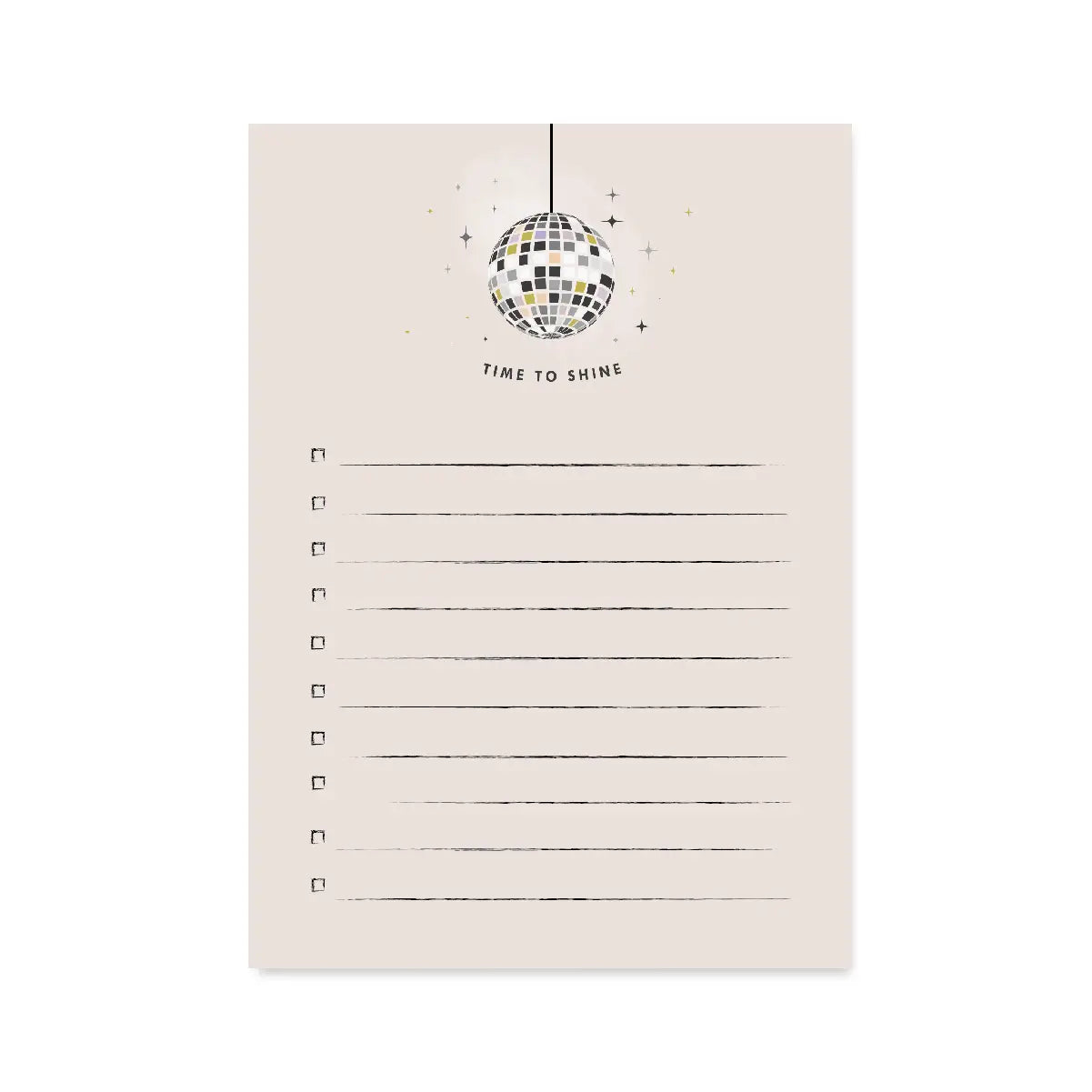 Time To Shine Disco Ball Notepad